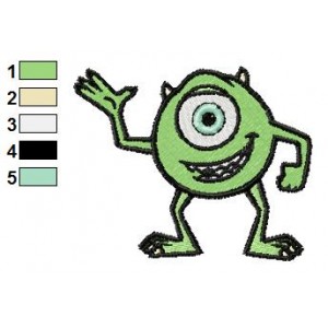 Monsters inc Mike Good Bye 02 Embroidery Design